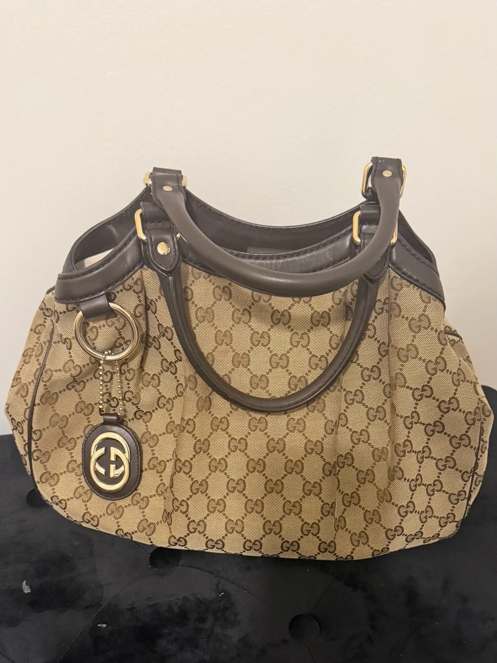 Authentic Gucci GG Canvas Medium Sukey Tote Bag